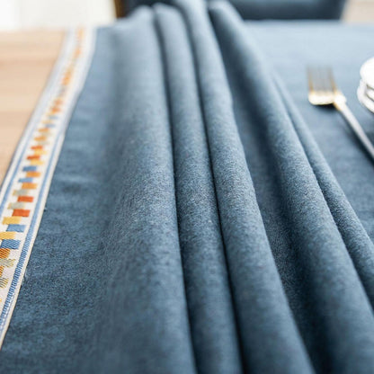 Rechteckige Tischdecke 130x260cm – Blau, Wasserabweisend & Abwaschbar