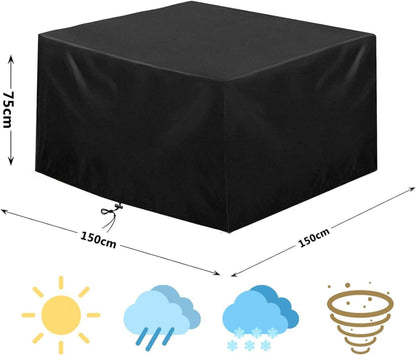 Gartenmöbelabdeckung 420d Oxford Schwarz 180×180×74CM wasserdicht