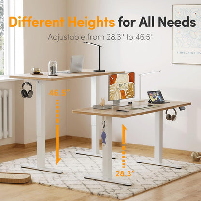 100x60cm Elektrischer Schreibtisch Höhenverstellbar T-Beine Anti-Kollision Eiche