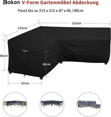 Dokon Gartenmöbel Abdeckung L Form 420D Oxford Wasserdicht