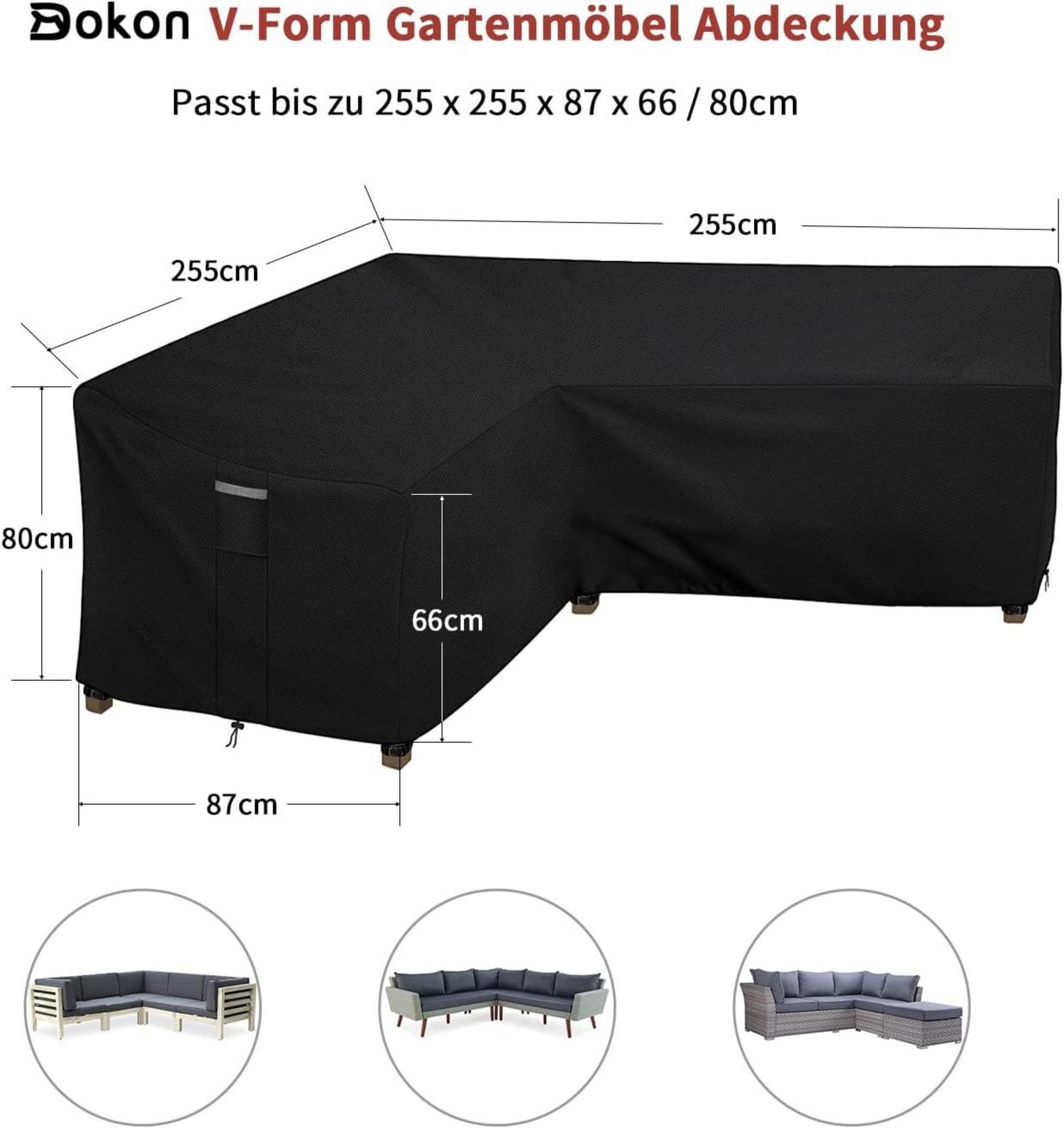 Dokon Gartenmöbel Abdeckung L Form 420D Oxford Gewebe