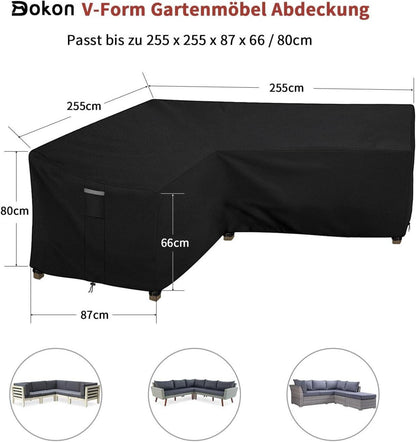 Dokon Gartenmöbel Abdeckung L Form 420D Oxford Gewebe