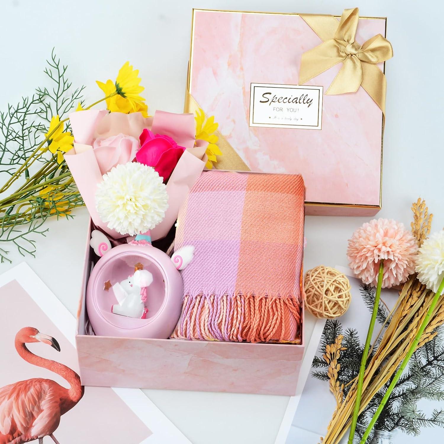 BIQIQI Rosa Kaschmir Schal Geschenkset Damen