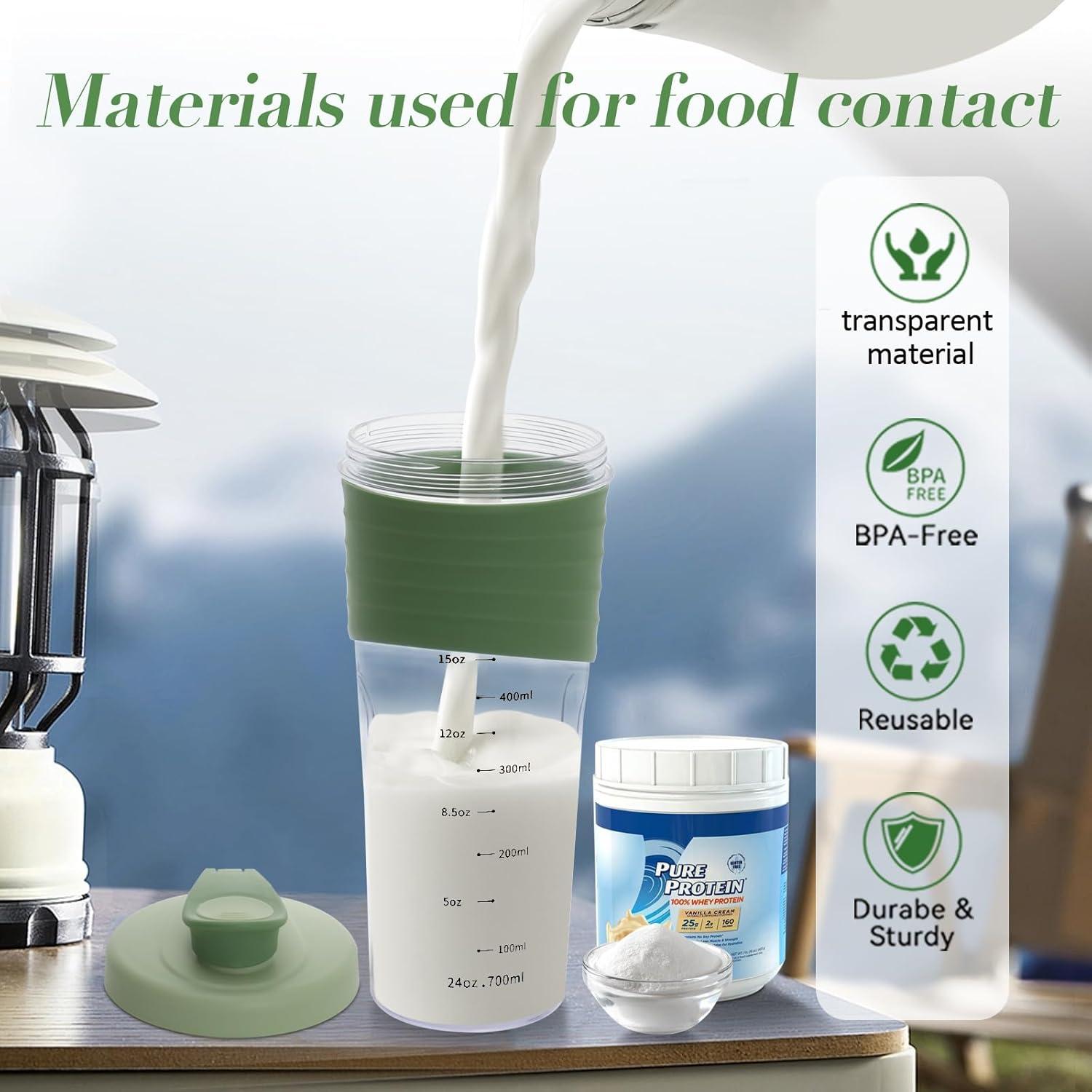 Premium Protein Shaker Hochwertiges Design Auslaufsicher 700ml Green