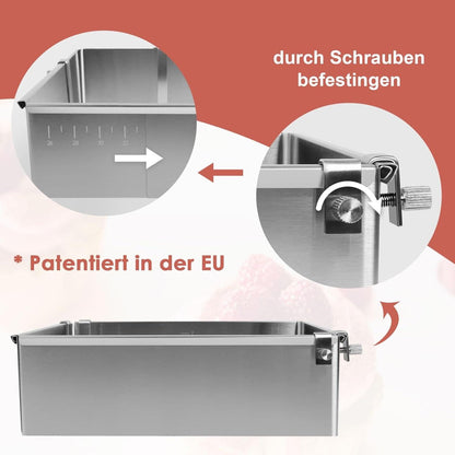 Verstellbarer Edelstahl Backrahmen mit Schrauben für