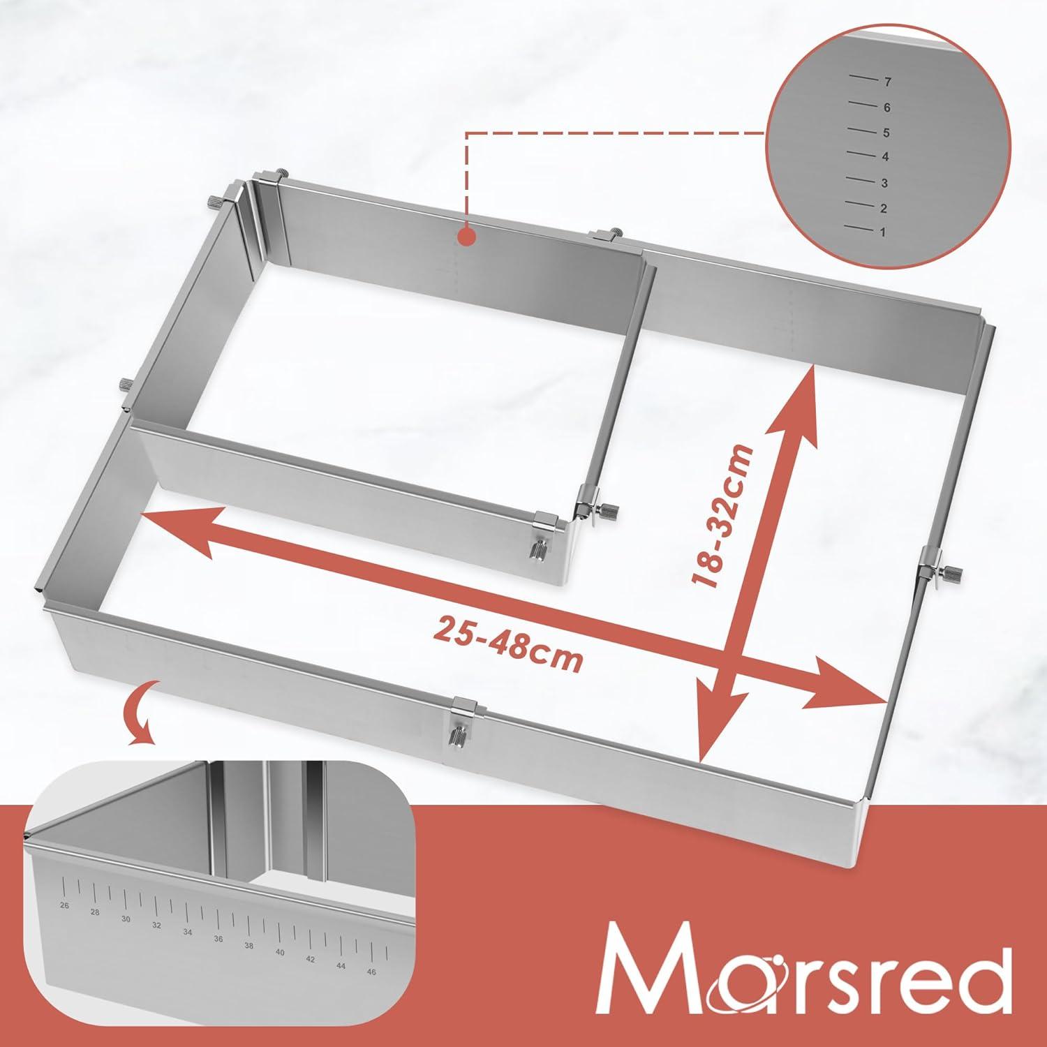 Verstellbarer Backrahmen Edelstahl Backform 8 cm eckig für Kuchen & Torten