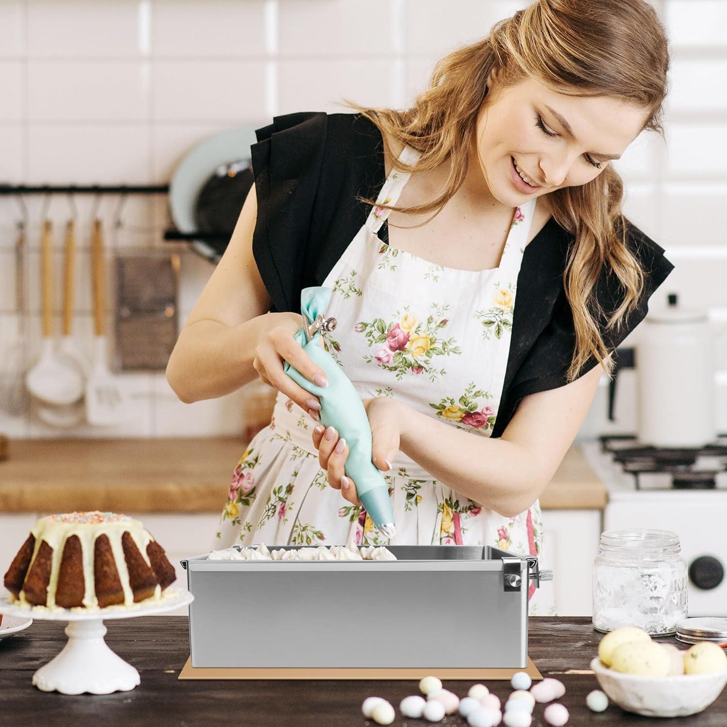 Backrahmen 8 cm verstellbar Edelstahl quadratische Kuchenform SEO