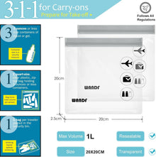 Transparenter Kulturbeutel 20x20cm für Handgepäck, Kosmetik