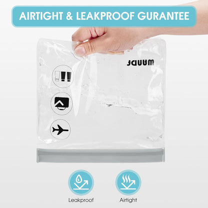 Transparenter Kulturbeutel 20x20cm (2 Stück) Grau - Reise Kosmetiktasche Flüssigkeiten Handgepäck