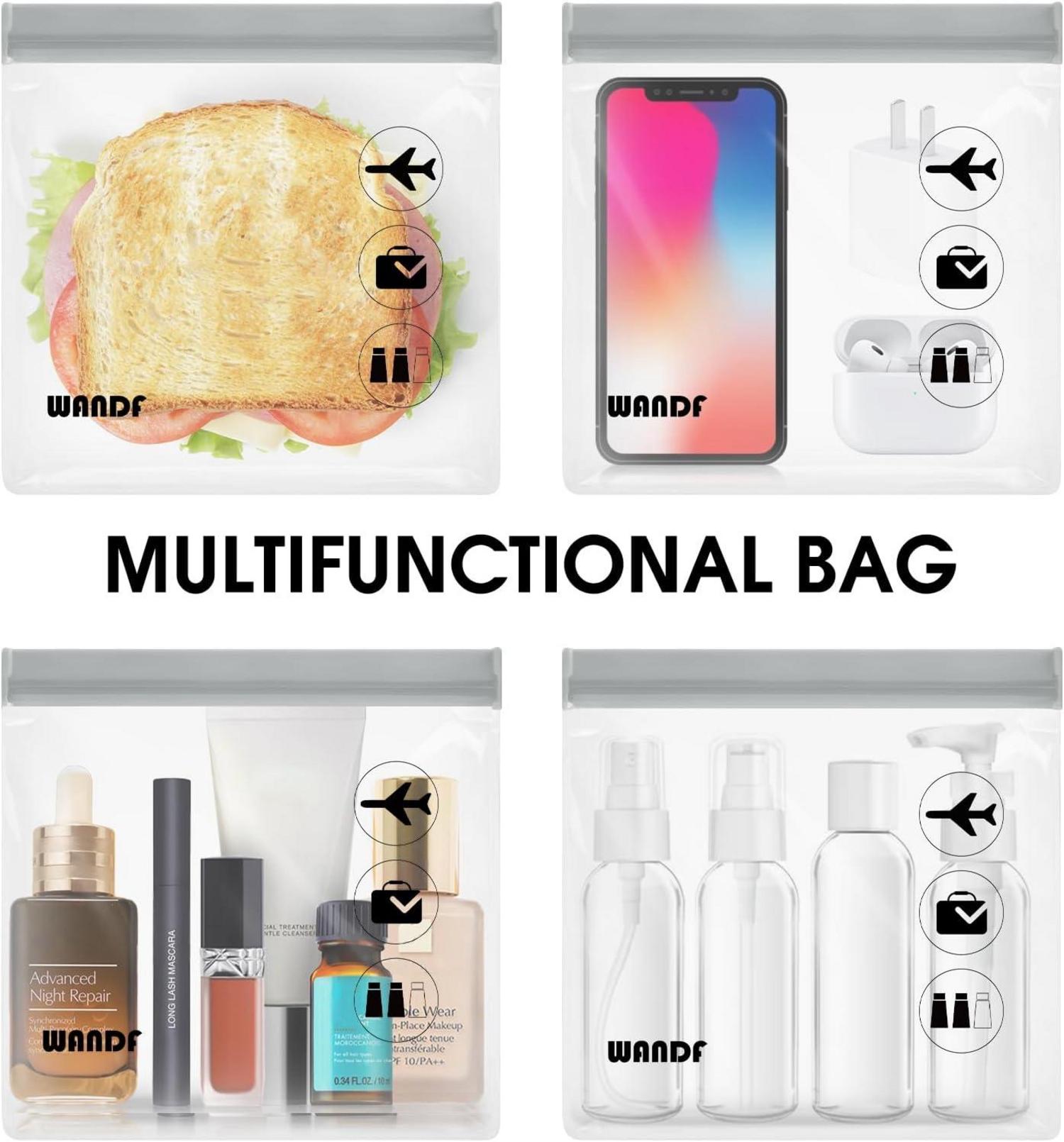 Transparenter Kulturbeutel 20x20cm Handgepäck-Reisezubehör 2er Pack Grau