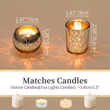 Romadedi Kerzenständer Glas Teelichhalter - 12er Set Silber