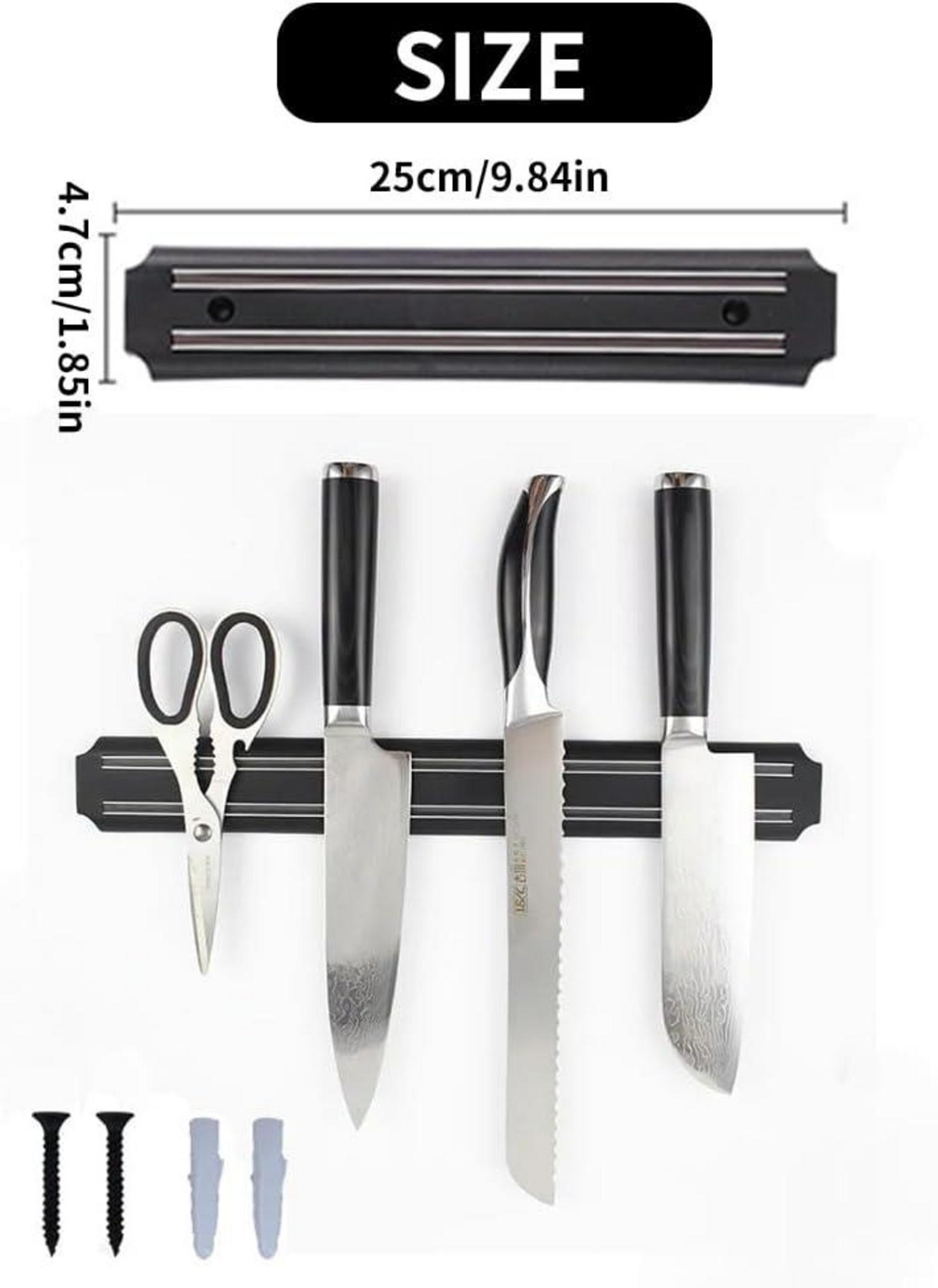 Magnetischer Messerhalter Edelstahl 25cm Schwarz