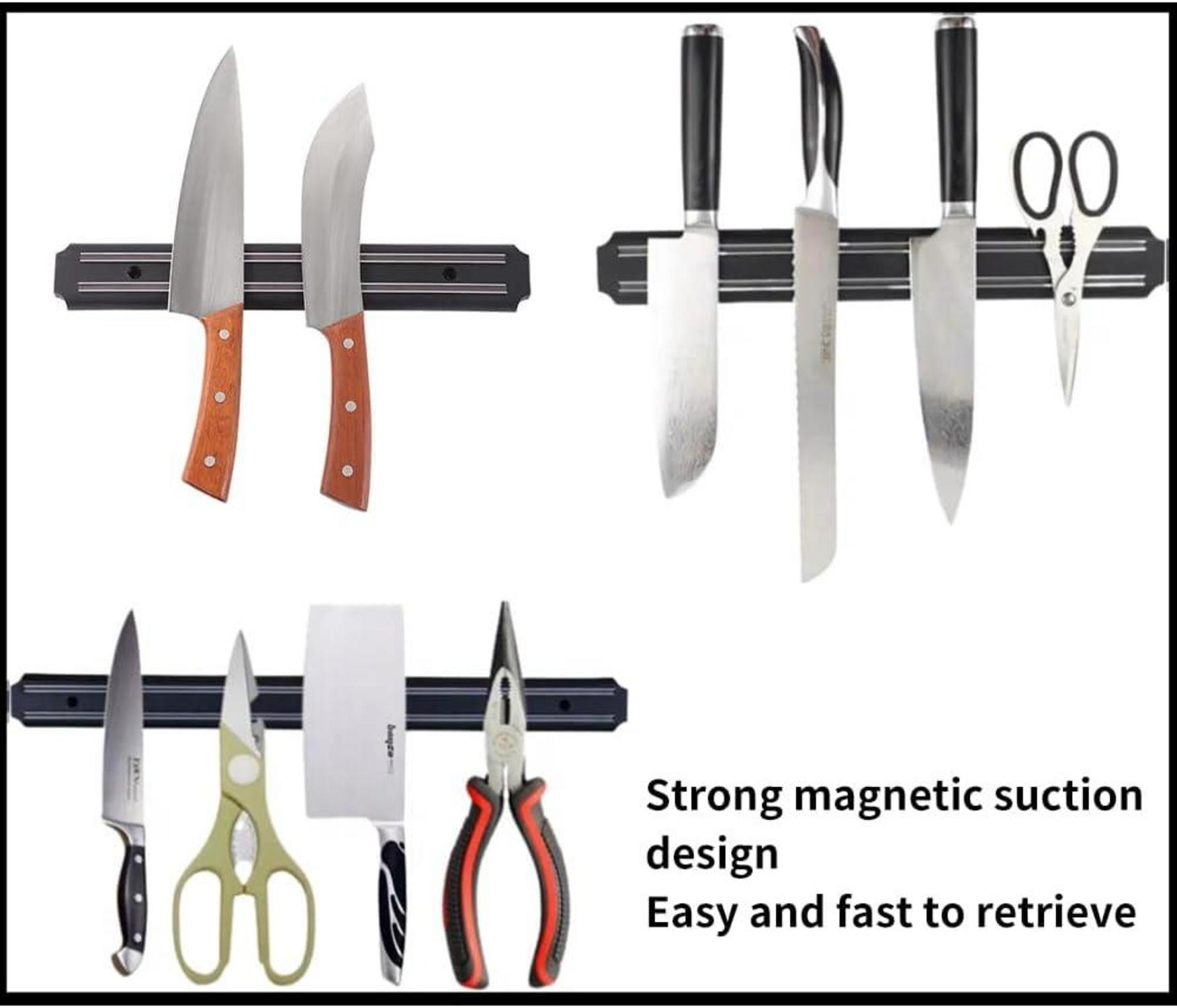 Magnetischer Messerhalter Edelstahl 25cm schwarz