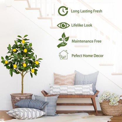 Künstlicher Zitronenbaum 90cm groß im Topf - Moderne Dekoration