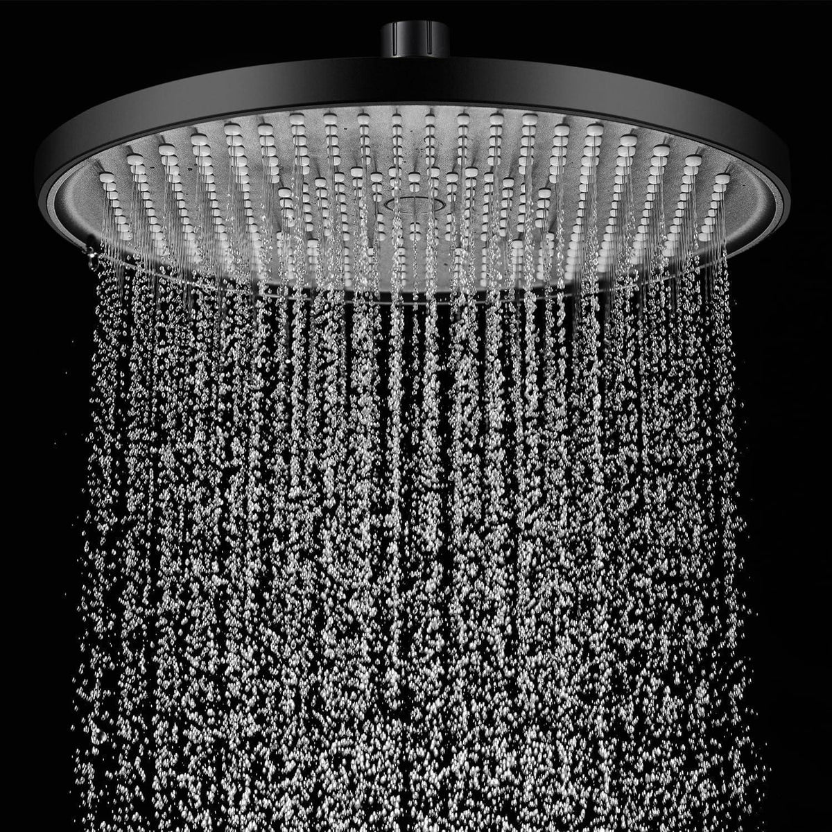Regendusche 26cm Schwarz – Wassersparende Duschbrause