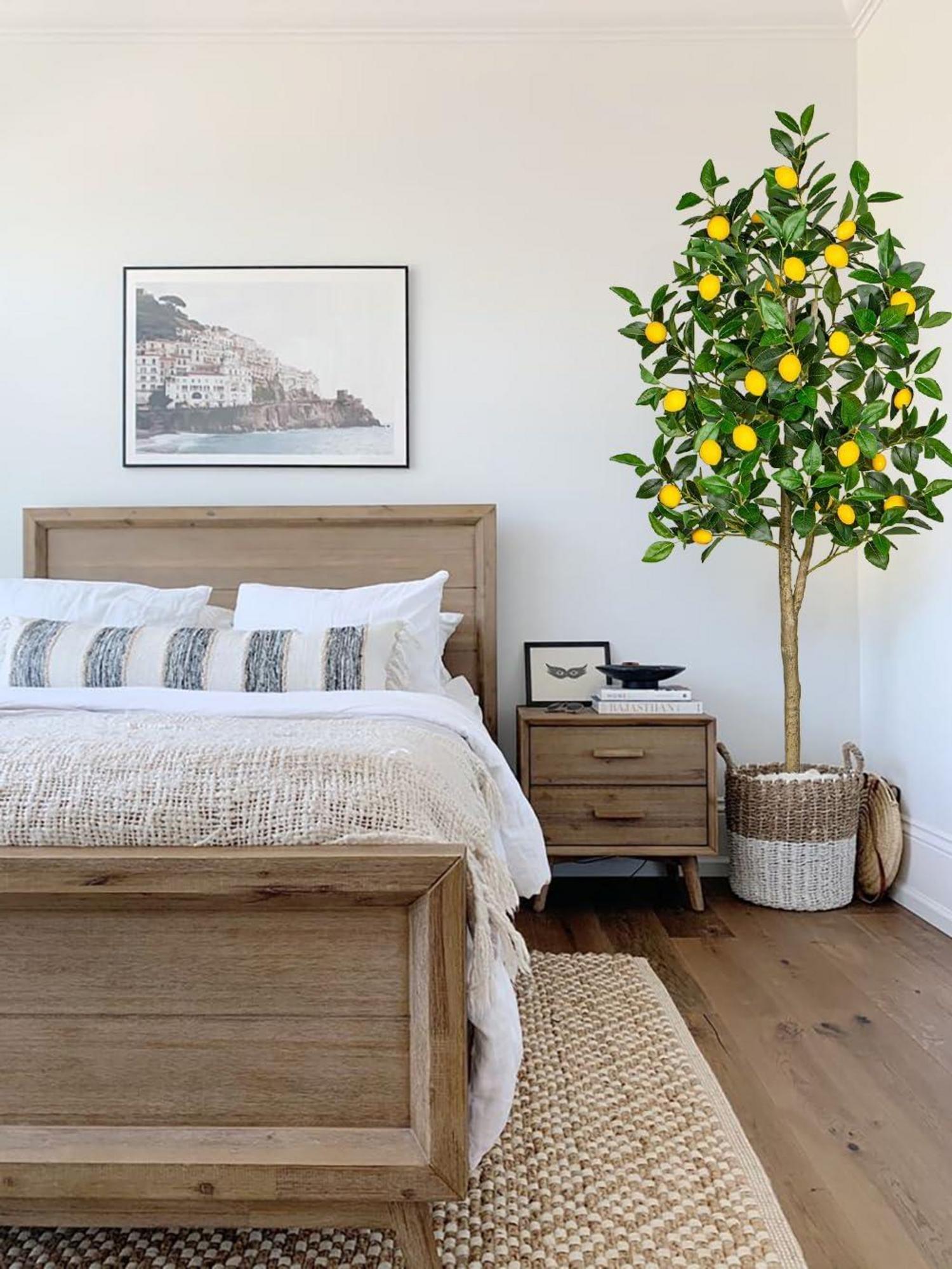 Kunstpflanzen Groß Zitronenbaum 150cm Künstlicher Baum drinnen/draußen