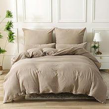 SOULFUL Doppelte Musselin Bettwäsche Set 155x220 Beige mit