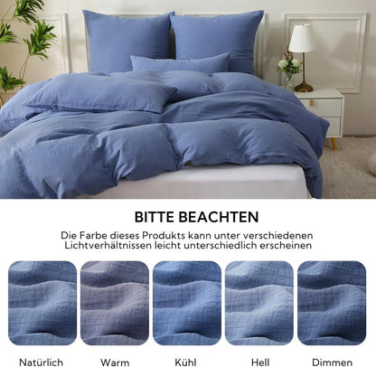 SOULFUL Doppelte Musselin Bettwäsche Set 200x200 Baumwolle