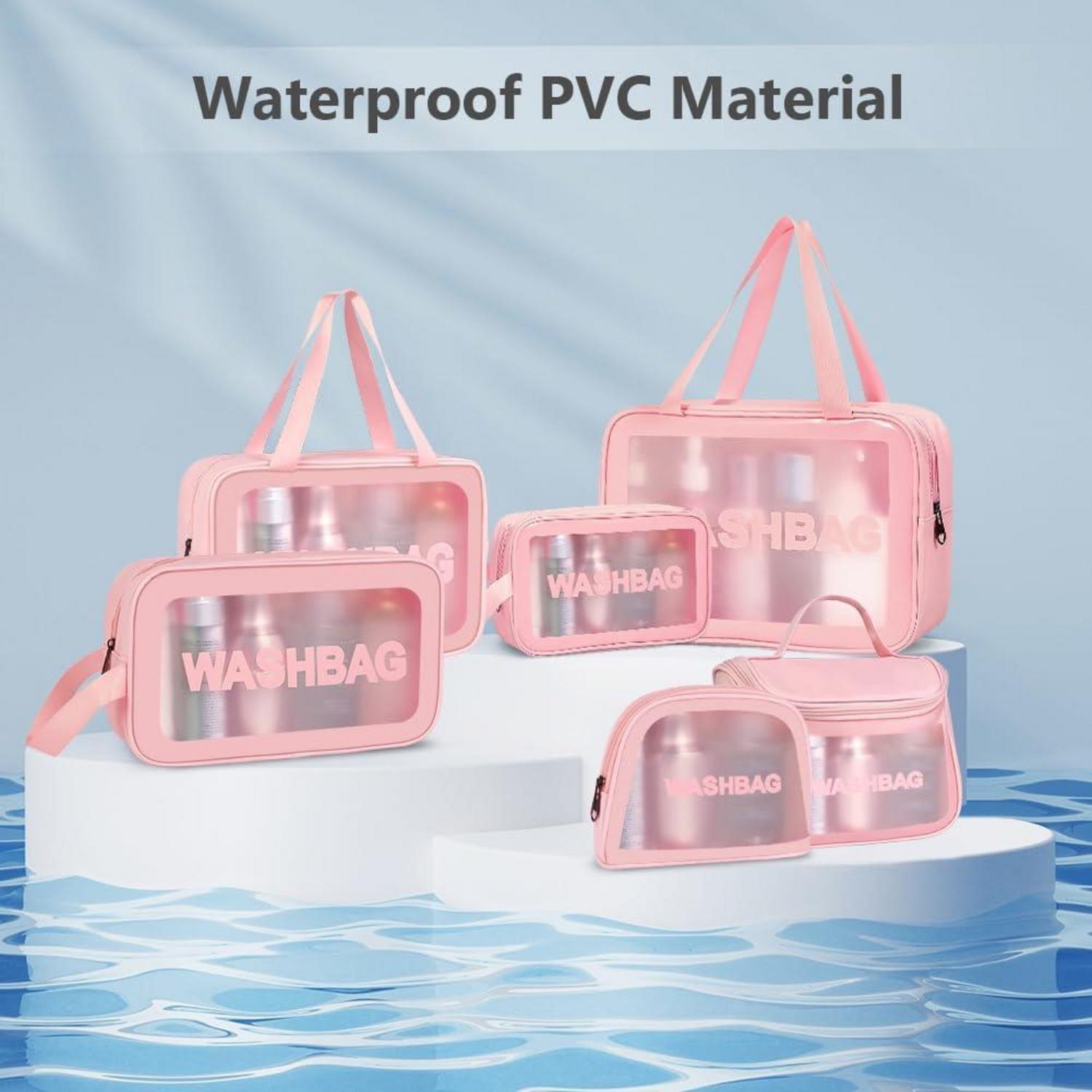 Transparente Reise Kulturbeutel 6er Set Kosmetiktasche PVC Organizer