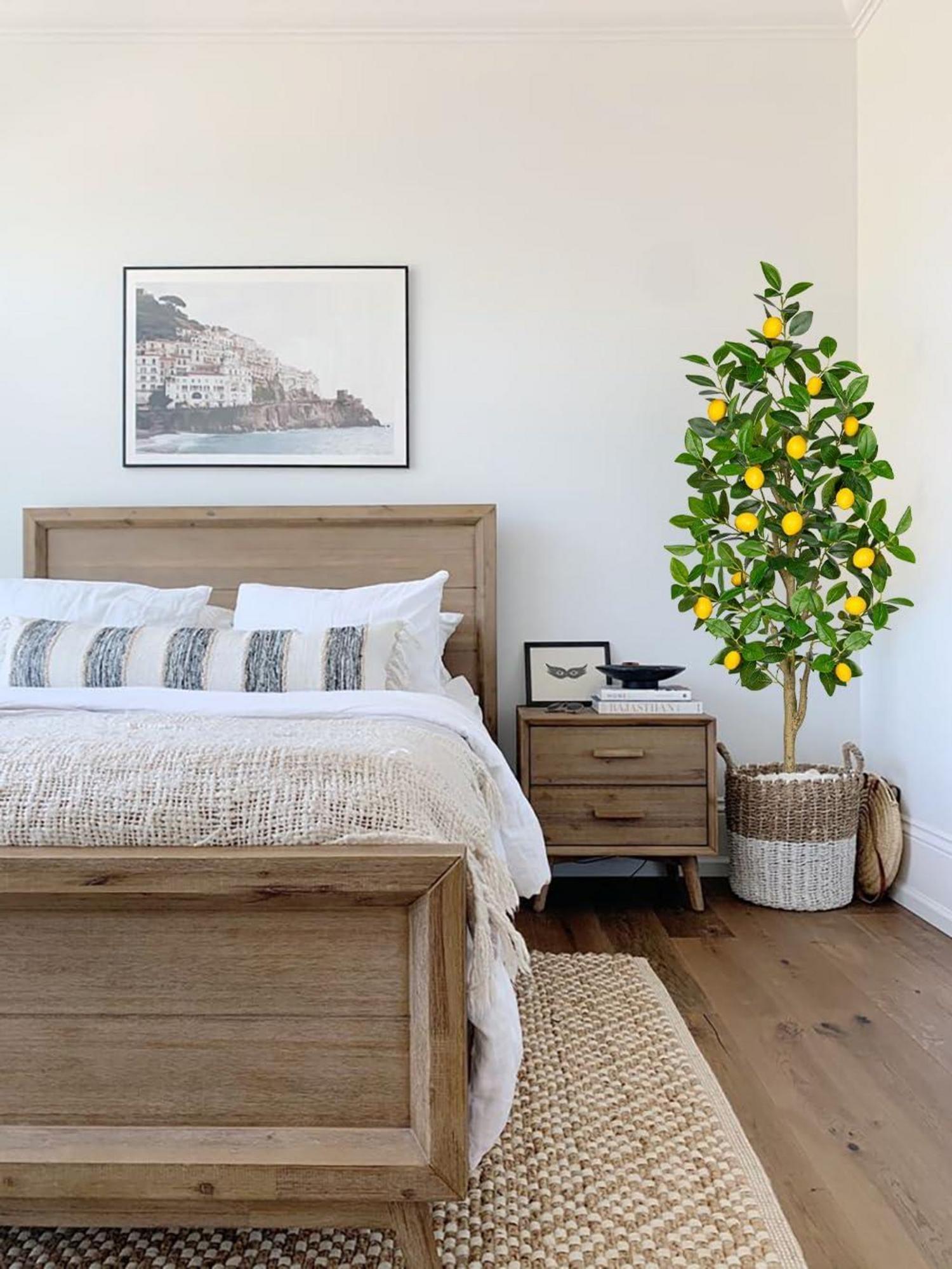 Künstlicher Zitronenbaum 120cm für drinnen und draußen im Topf