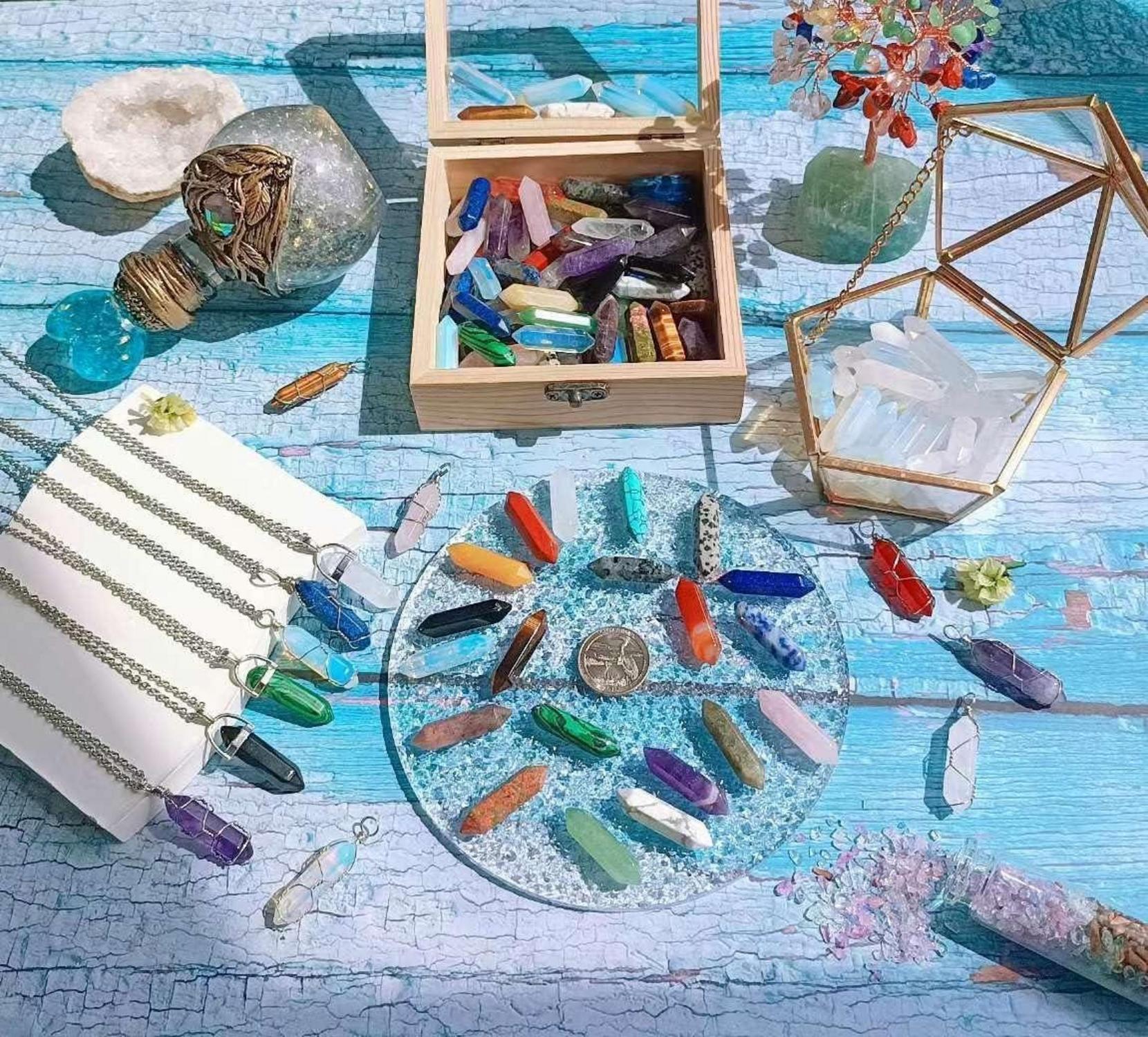 20 Stück Natürliche Kristall Zauberstab Set Amethyst Rosenquarz