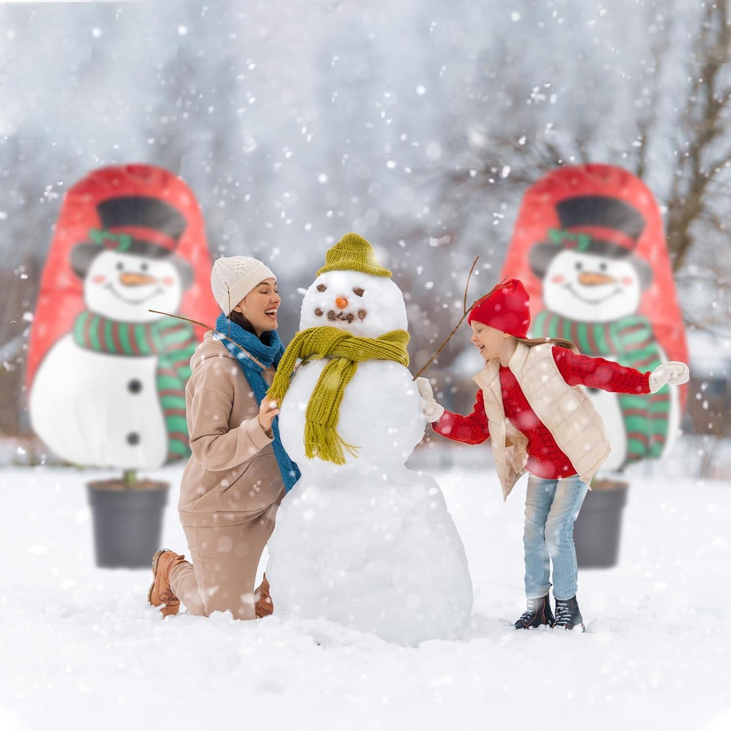 COCHIE Frostschutz Überwinterungszelt 70g/m² Winterschutz 80x100cm Schneemann