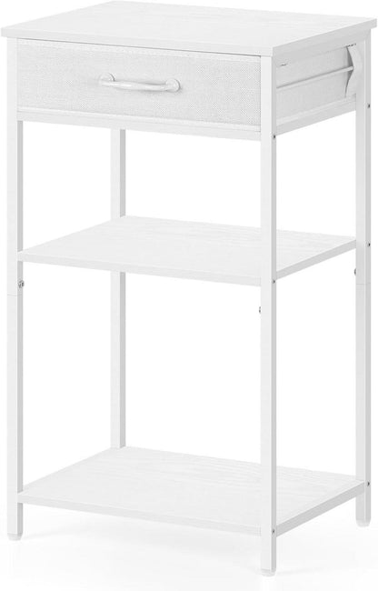 Druckerständer Weiß 3-Stufig Multifunktional Schublade Rollen Büro Regal