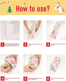 Weihnachts Einhorn Geschenkpapierrollen Set 3 Rollen 43,2 x