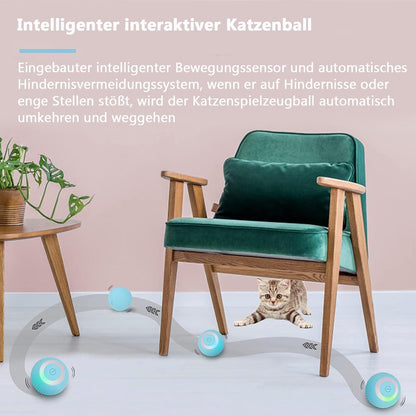 Interaktiver Katzenball USB Aufladbar LED Licht 360-Grad Spielzeug