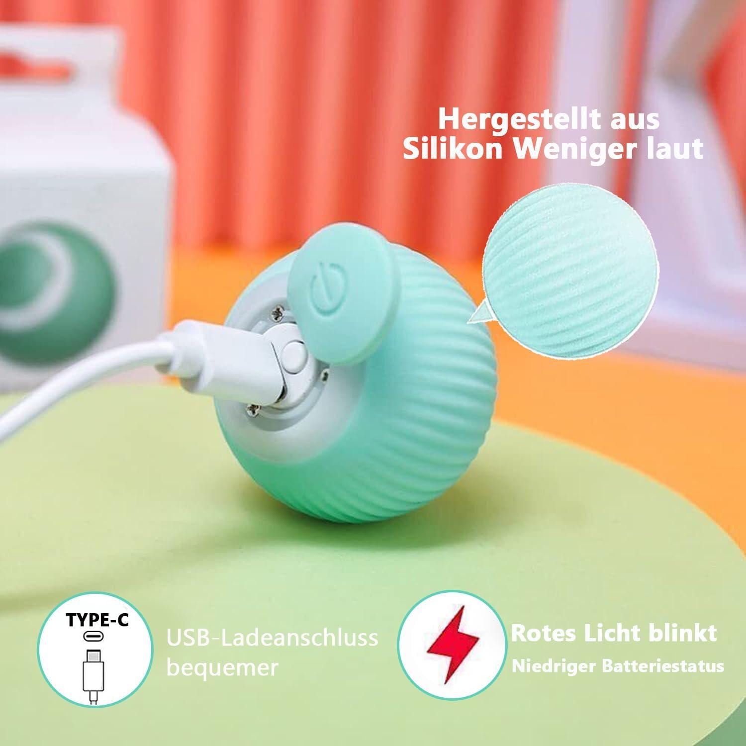Katzenspielzeug Elektrisch mit LED Licht Interaktiver Ball USB wiederaufladbar