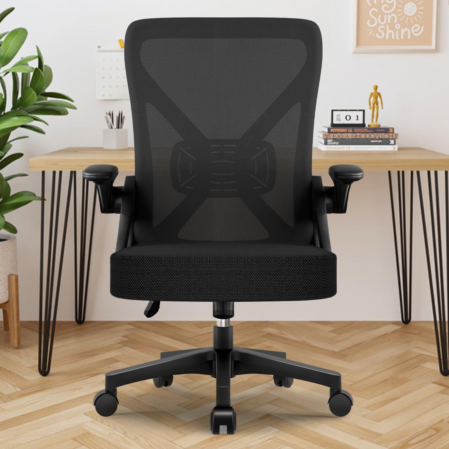 Ergonomischer Bürostuhl mit Wippfunktion bis 125°, Schwarz