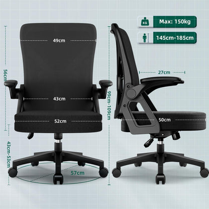 Ergonomischer Bürostuhl mit Armlehnen und Wippfunktion