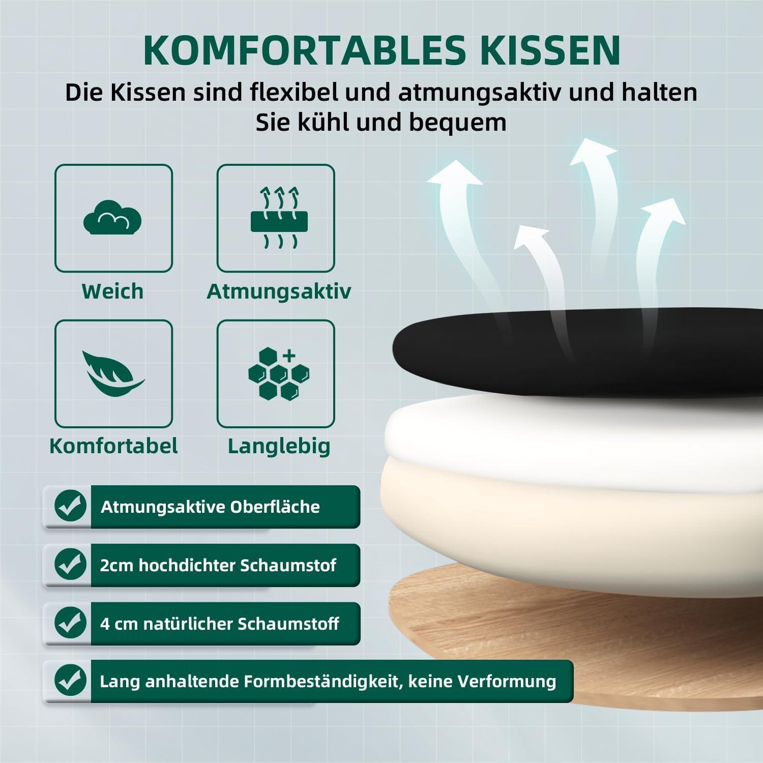 Ergonomischer Bürostuhl mit Wippfunktion bis 125°, Schwarz