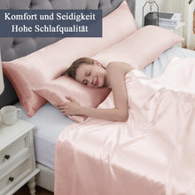 Satin Kissenbezug 40x145 Rosa Mit Haargummis