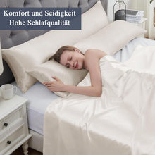 Satin Kissenbezug 40x145 Beige mit Haargummis