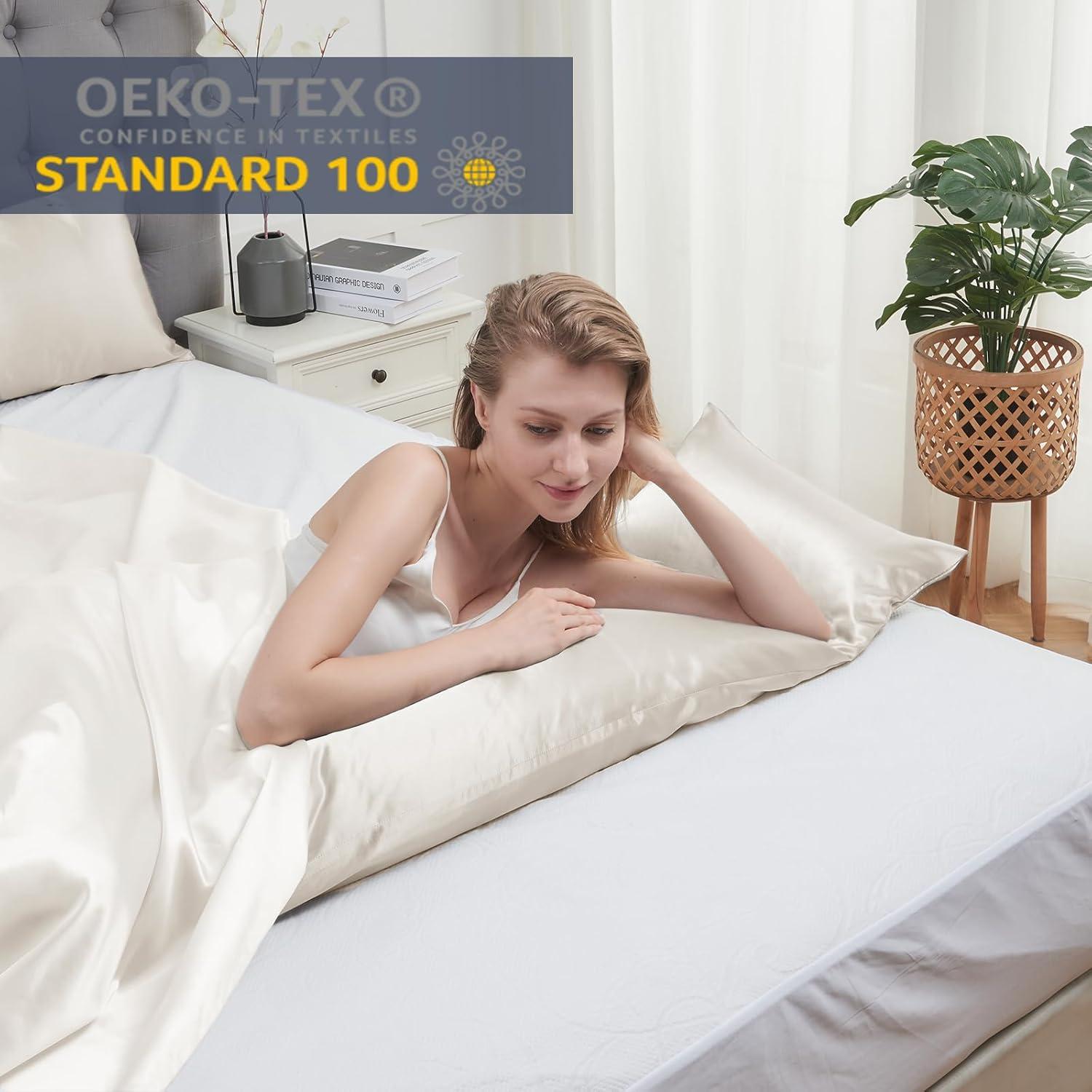 Satin Haargummis 2er Set Beige 40x145cm Öko-Zertifikat