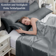 Satin Seitenschläferkissenbezug Dunkelgrau 40x145cm 2
