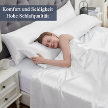 Satin Kissenbezug 40x145 Weiß mit Satin Haargummis OEKO-TEX
