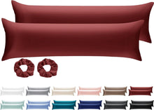 Satin Seitenschläferkissenbezug 40x145 mit Haargummis Rot