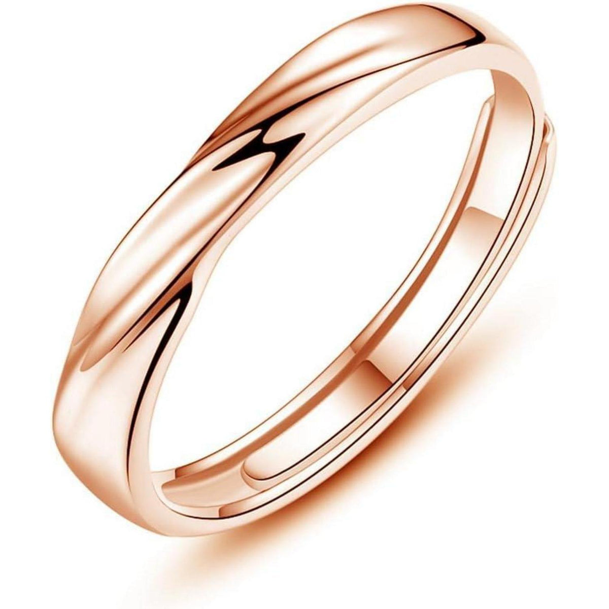 Verstellbare Partnerringe 925 Sterling Silber Rosegold Zirkonia