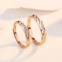 Verstellbare Partnerringe 925 Sterling Silber Rosegold Zirkonia
