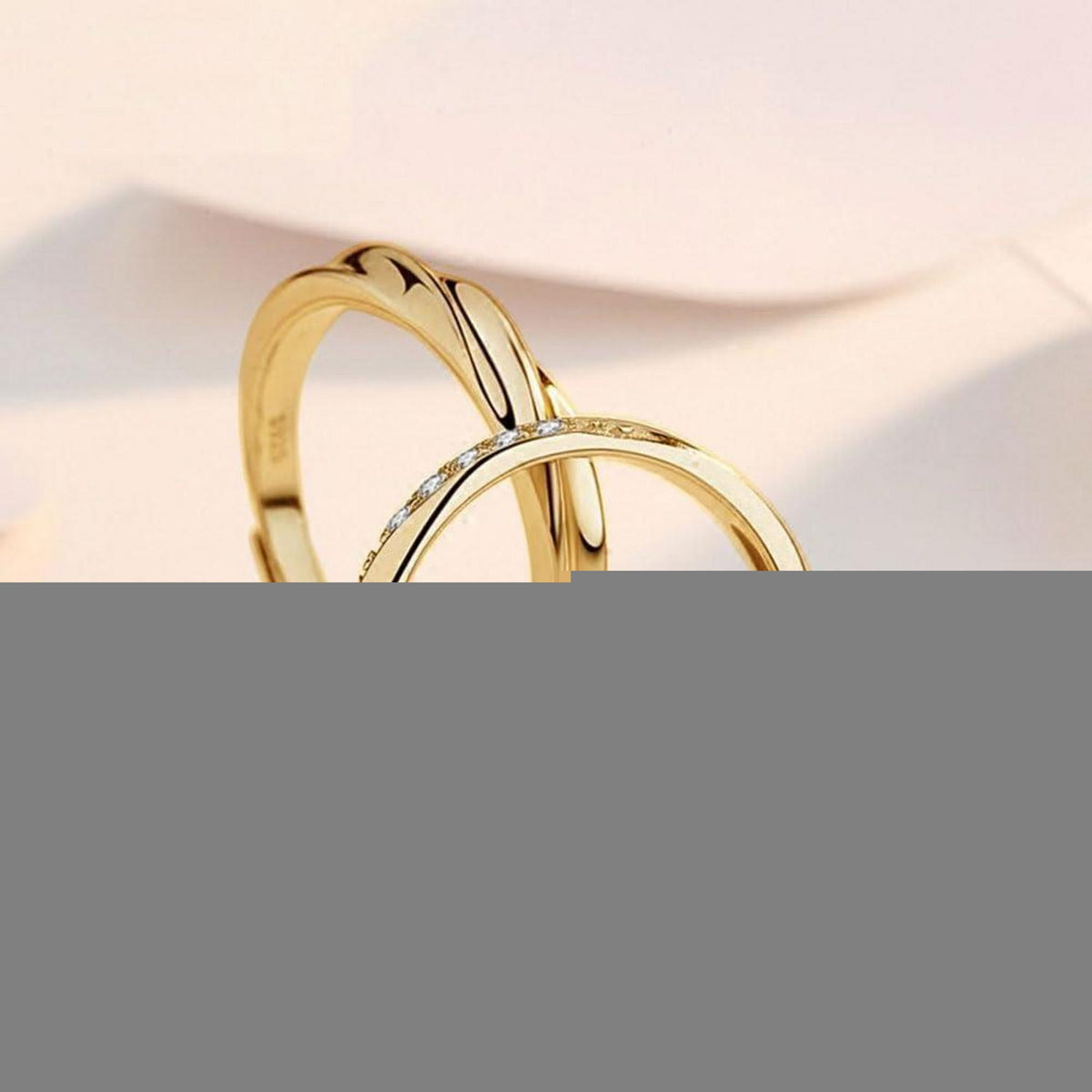 Verstellbare Partnerringe 925 Sterling Silber mit Zirkonia für Paare