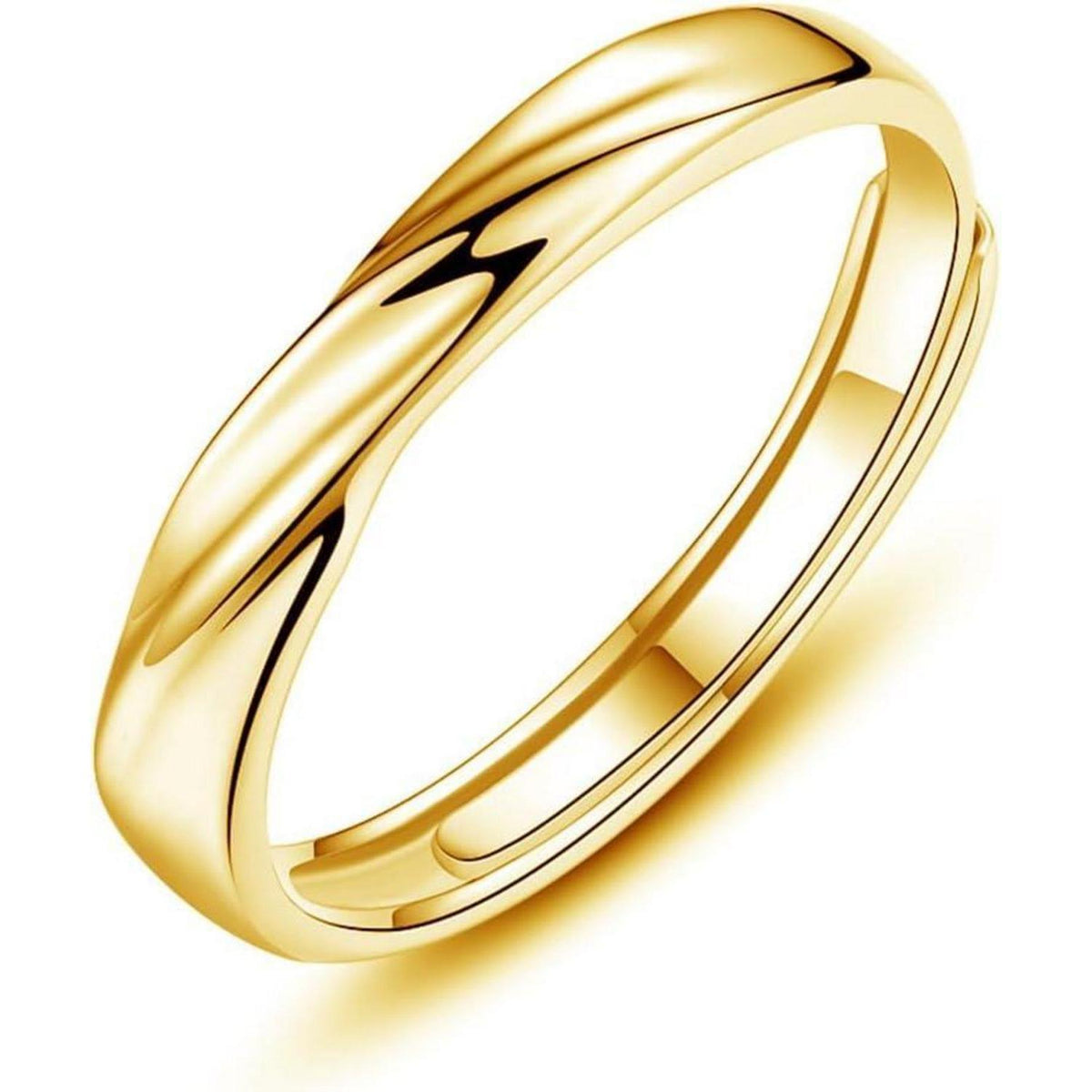 Verstellbare Partnerringe 925 Sterling Silber Gelbgold Vergoldet Zirkonia