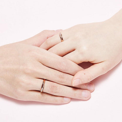 925 Sterling Silber Offen Verstellbare Partnerringe mit Zirkonia Rose Gold