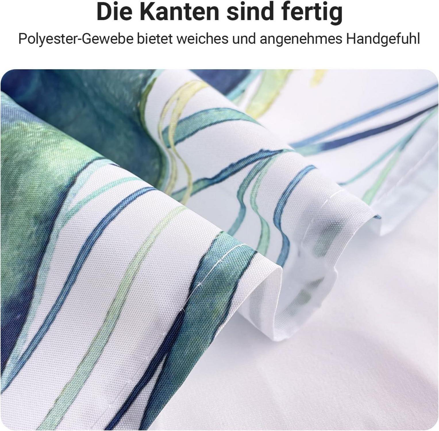 Duschvorhang 200x200cm Grün Blätter Wasserdicht Beschwert Saum Ösen 12 Ringe