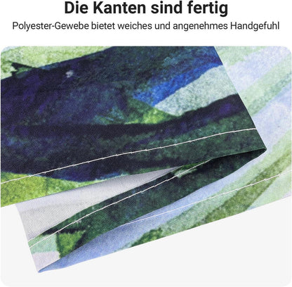 Duschvorhang 240x180cm Grün Blätter Antischimmel Textil Ösen 16 Ringe
