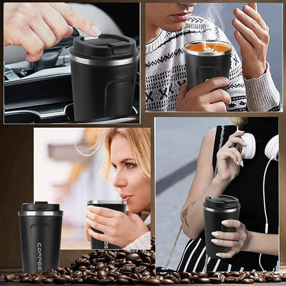 Isolierbecher Thermobecher Kaffeebecher to go 380ml 2er Set Blau
