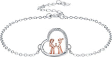 925 Silber Schwester Armband Damen Herz Anhänger Schmuck
