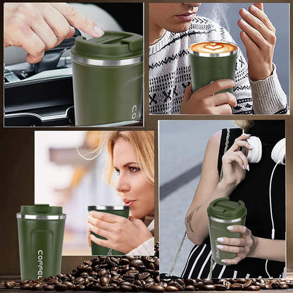 Kaffeebecher to go Thermobecher Edelstahl Auslaufsicher 510ml Grün