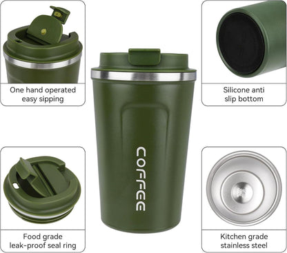 Kaffeebecher to go Thermobecher Edelstahl Auslaufsicher 510ml Grün